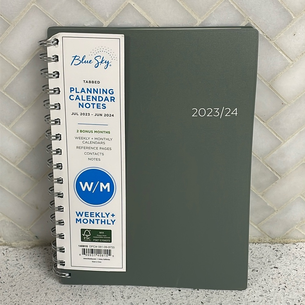 Blue Sky Tabbed Planning Calendar